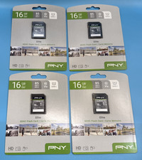 PNY 16GB Elite Class 10 U1 V10 SDHC Flash Memory Card 4 Pack 