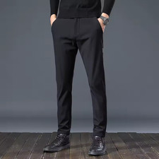 Men's Slim Fit Stretch Dress Pants, Stylish, Wrinkle-Free, Perfect for Formal