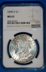 1898-O U.S. MORGAN SILVER DOLLAR - KM#110 - NGC SLABBED - MS63
