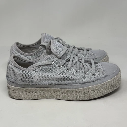 Sneakers Converse estive Getaway platform donna 9 grigio blu maglia espadrillas basse