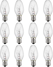 C7 Night Light Bulb 4 Watt,E12 Candelabra Base,15 Lumens,Small Light Bulb,Night