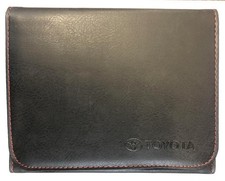NEW OEM Toyota Owner's Manual Case Cover Holder Portfolio Black Red Stitching