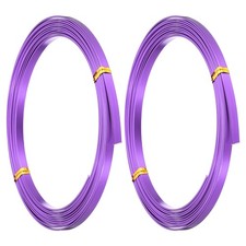 18 Gauge 5mm Wide Flat Wire, 10Ft 2 Roll Bendable Flat Bezel Wire, Purple