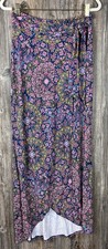 Artisan NY Faux Wrap Maxi Skirt Small Floral Mandala Print Boho Hippie Chic