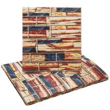 10pcs 3D Wall Panels Peel and Stick 13.8"x15.2" Brick Design, Yellow and Black