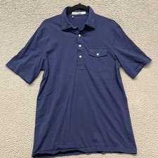 Criquet Polo Shirt Mens M Navy Blue Preppy Golf Organic Cotton Austin Texas