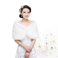 White Shawl Bolero Wedding Faux Wrap Wraps for Women Bridal Shawls