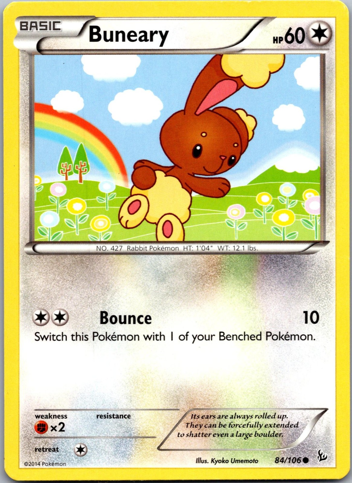 Buneary 84/106 Common Flashfire Pokemon Near Mint