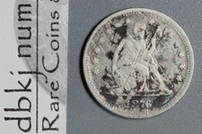 1876 (P) Seated Liberty Quarter 25¢ AG About Good Net Details Fire Damage dbkjC