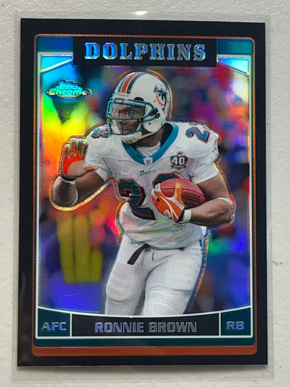Ronnie Brown 2006 Topps Chrome /199 Black Refractor Parllel #103 Miami Dolphins