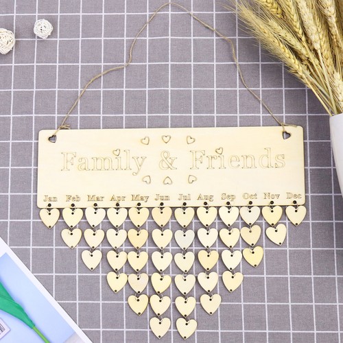 Ultice family freunde geburtstagsinnerung holz plaque board hängen kalender - Bild 7 von 10