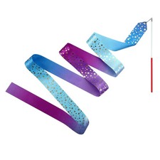 Gymnastics Ribbon Long Sparkly Foldable Ribbon Gradient Twirling Streamers