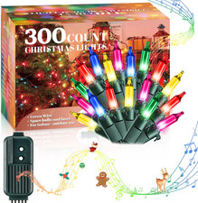300 Bulb Christmas Lights with Music, Musical Singing Christmas Lights with 25 C