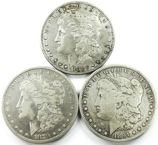 MIXED BETTER DATE NEW ORLEANS MINT MORGAN DOLLAR LOT 3 COINS NR #P3051