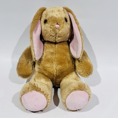 2016 Build-A-Bear BAB Retired Sitting Floppy Ear Bunny Rabbit Brown & Pink EUC