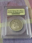 1853 seated liberty half dollar arrows rays 50c