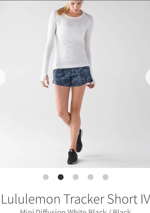 Lululemon Tracker Short IV Mini Diffusion White B… - image 1