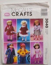 McCall's 3040 Pattern 18 Doll Clothes Poncho Skirt Jacket Shrug Pants Backpack
