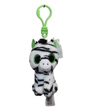Ty Beanie Boos (Key Clip) - Zig-Zag the Zebra, Glitter Eyes, MWMT Stuffed Animal