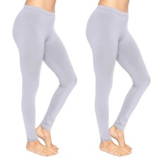 1-2 Pack Ladies Womens Plain Leggings Full Length Cotton Yoga Pants UK Size 8-30