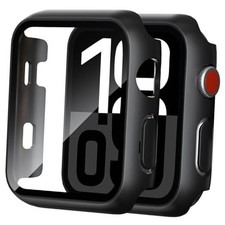 2 Pack Case for Apple Watch Screen Protector, 38mm-Series 3/2/1 Black/Black
