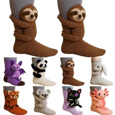 3D Cute Animal Socks Knitted Animal Pattern Floor Socks Unisex Funny Winter