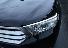 2pcs Cover Trim Front Headlight Lamp Chrome Abs For Toyota Highlander 2011-2013