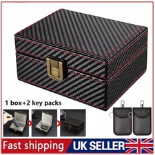 Faraday Box For Car Keys & 2 Pack Faraday Pouch Keyless Signal Blocking RFID New