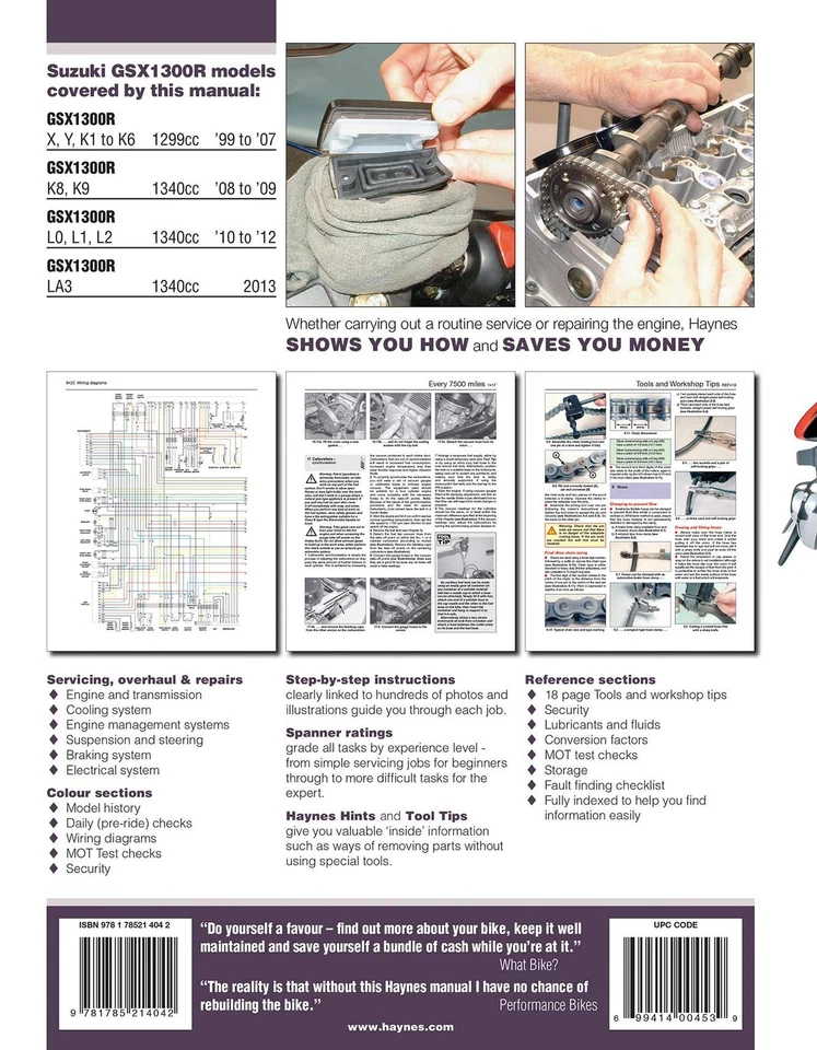 Suzuki GSX1300R Hayabusa (1999-2013) Haynes Repair Manual - Image 2 of 4