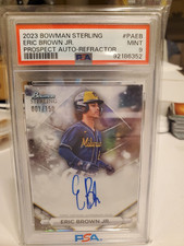 Topps Bowman Sterling Eric Brown Jr. PA-EB Auto Refractor /150 PSA 9 Brewers