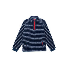 Vineyard Vines Sweatshirt Kids M Navy White Break Striped Sherpa Fleece NLW109