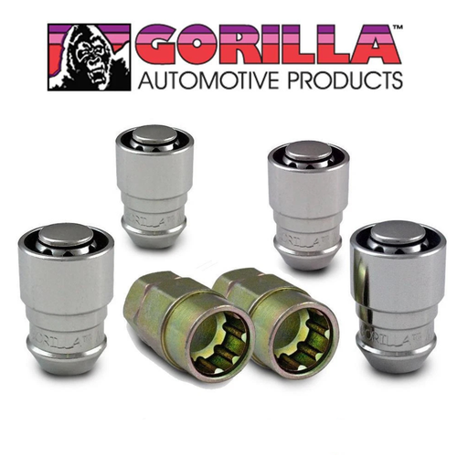 [2 Keys] Gorilla Guard Wheel Locks, 12mm x 1.25, Bulge Acorn, Chrome - Picture 1 of 6