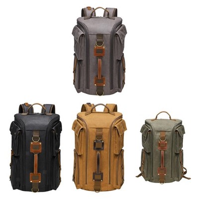 Canvas -Rucksack für Männer Hochleistungs -Computertasche für Arbeitcamping