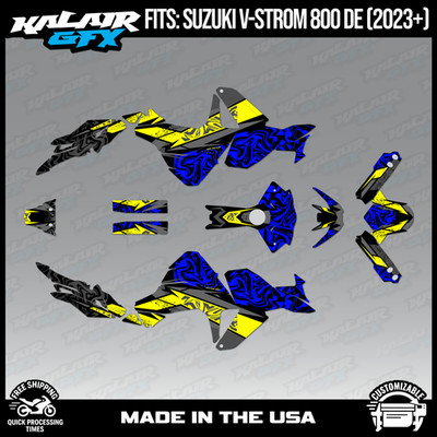 Graphics Kit for Suzuki V-STROM 800 DE (2023+) Cardiff Series-BLUE