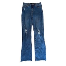 Joe's Jeans Girls' High Waist Distressed raw hem Flare Jeans Blue Size 16 large