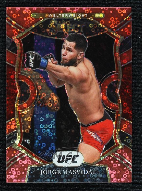 2021 Panini Select UFC Concourse Red Disco Prizm 122/199 Jorge Masvidal #55 e0h