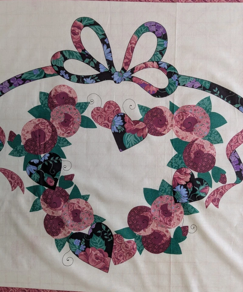 Wall Hanging Quilt Cotton Fabric Panel COUNTRY LOVE - 35" + 5" Sachet Fabric - Image 2 of 4