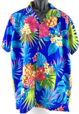 Vintage King Kameha Hawaiian Shirt Men's XL Tropical Floral Print Camp Beach