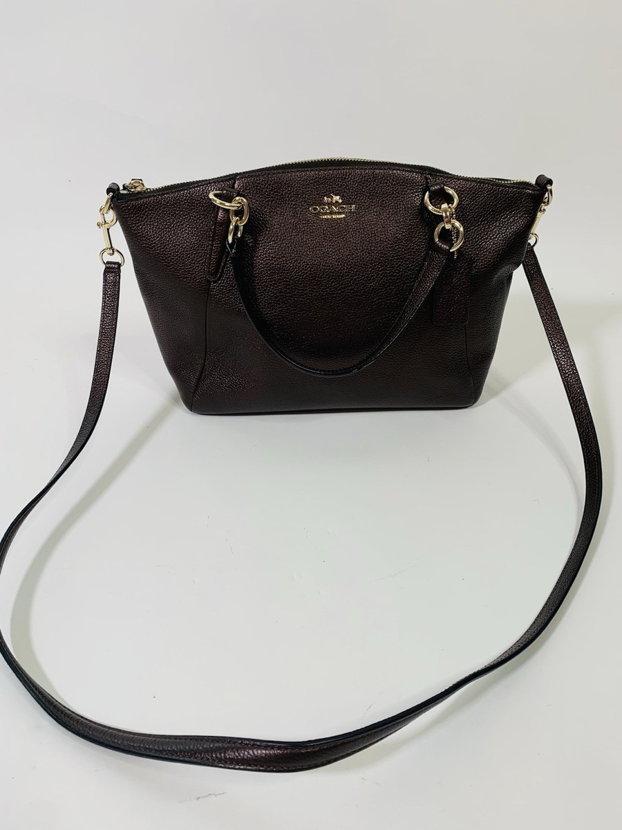 Coach Kelsey Crossbody Bronze Chocolate Genuine Pebbled Leather