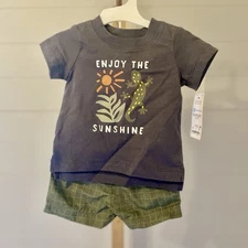 Carter's Just One You Baby Boys' 2pc Sunshine Set - Olive Gray 3M