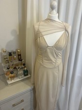 House of CB Beatrice Beige Dress Size L+ 14/16 Plus Cup (D-E)