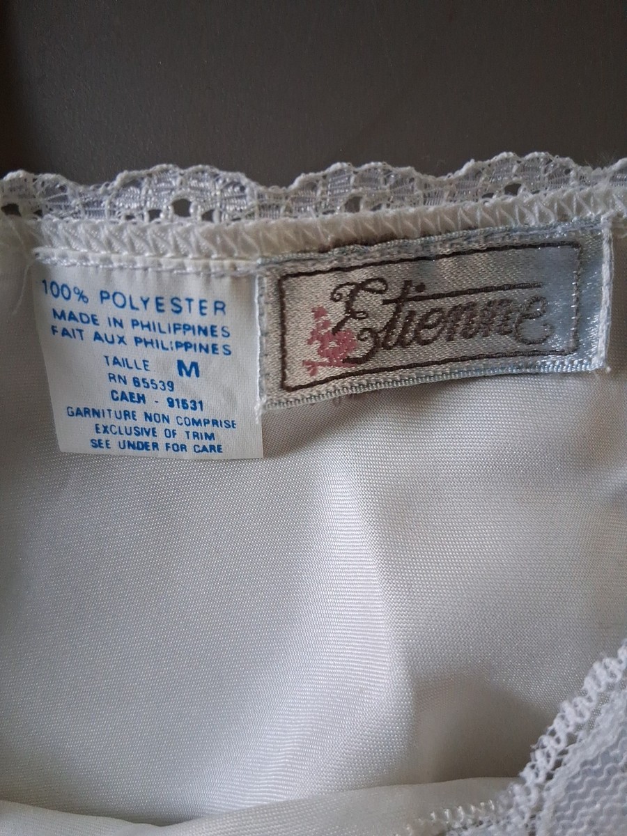 Vtg Etienne M Ivory Wedding NIGHTGOWN Negligee BEADS Dress | eBay