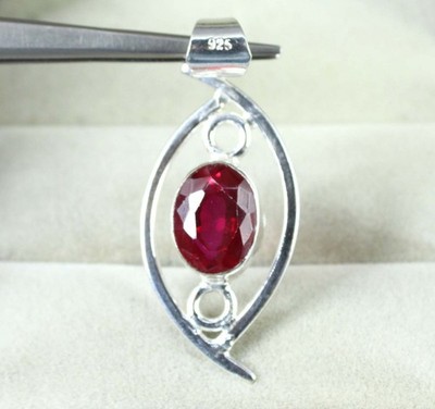 Red Ruby 11.29 Ct Oval Natural Burma Gemstone Certified Men's Engagement Pendant