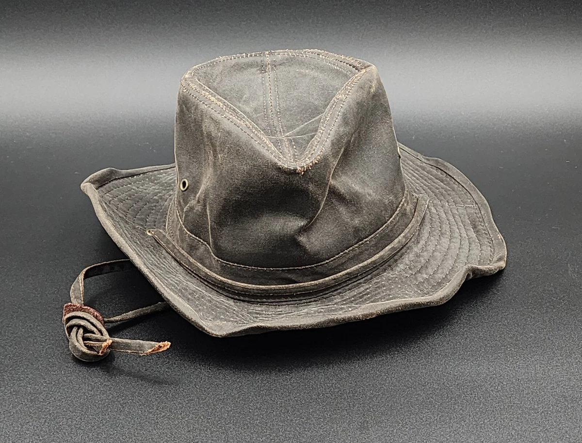 Dorfman Pacific Co. DPC Cowboy Style Hat with Chin Cord Weathered Outback  Hat