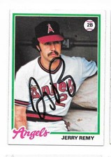 JERRY REMY 1978 TOPPS AUTOGRAPHED SIGNED # 478 CALIFORNIA ANGELS