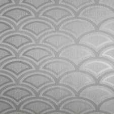 Papier peint géométrique Debona paillettes lune rétro art déco géo arche éventail argent 2481