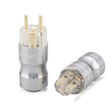 Pair Gold Plated EU Schuko Power Plug  IEC C13 Adapter for HiFi Power Cable DIY