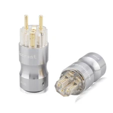 Pair Gold Plated EU Schuko Power Plug & IEC C13 Adapter for HiFi Power Cable DIY