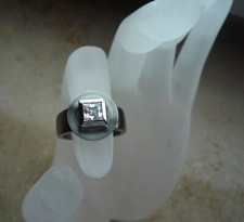 Energetix Magnetschmuck Creativ-Ring - Edelstahl-Zirkonia-Disc - Gr. 18