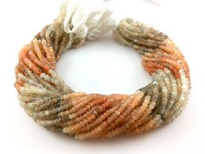 1 nić Naturalne wielokamień księżycowy Rondelle fasetowane 3-3,5 mm Luźne koraliki 12 cali